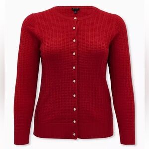 New! Torrid sz 3 Red Cardigan Embellished Button Sweater 3X